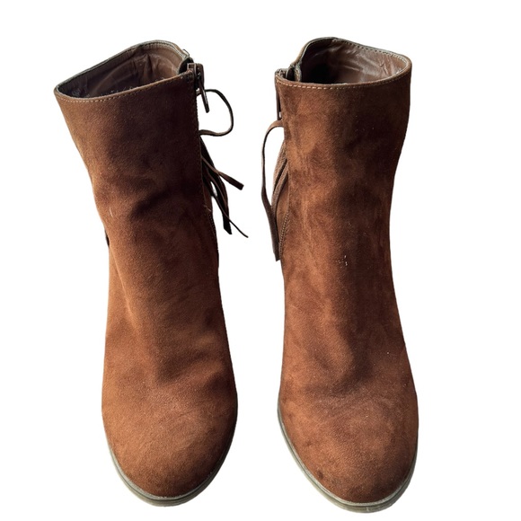 Carlos santana boots cognac brown suede fringe booties Size 8 - Picture 2 of 9